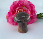 Polished Rhodonite Mushroom 117grams featuring pink tone with black veining - Luna Panther