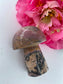 Polished Rhodonite Mushroom 117Grams 1 featuring pink tone with black veining - Luna Panther