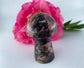 Polished Rhodonite Mushroom 137grams featuring pink tone with black veining - Luna Panther