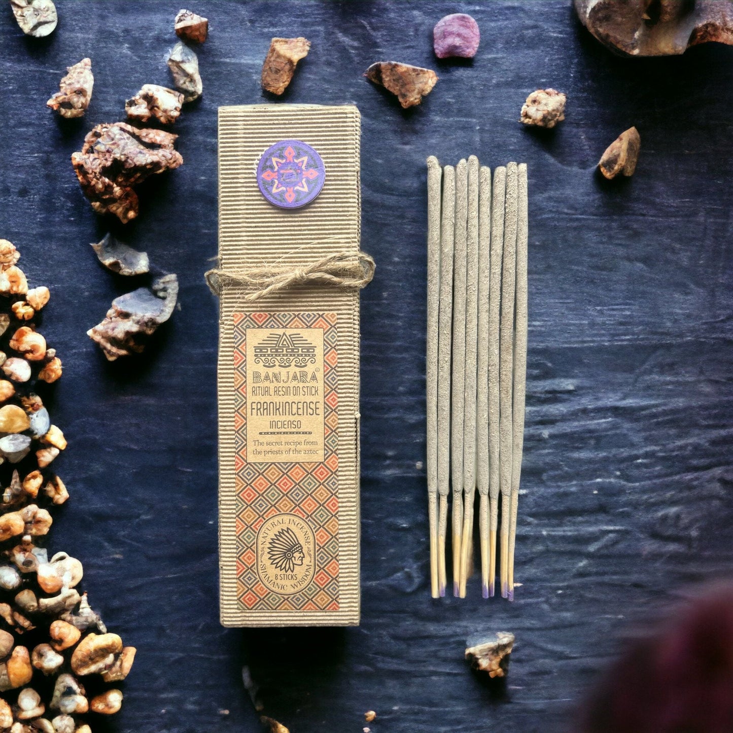 Polished Ritual Resin on Stick - Frankincense featuring natural patterning and unique variations - Luna Panther