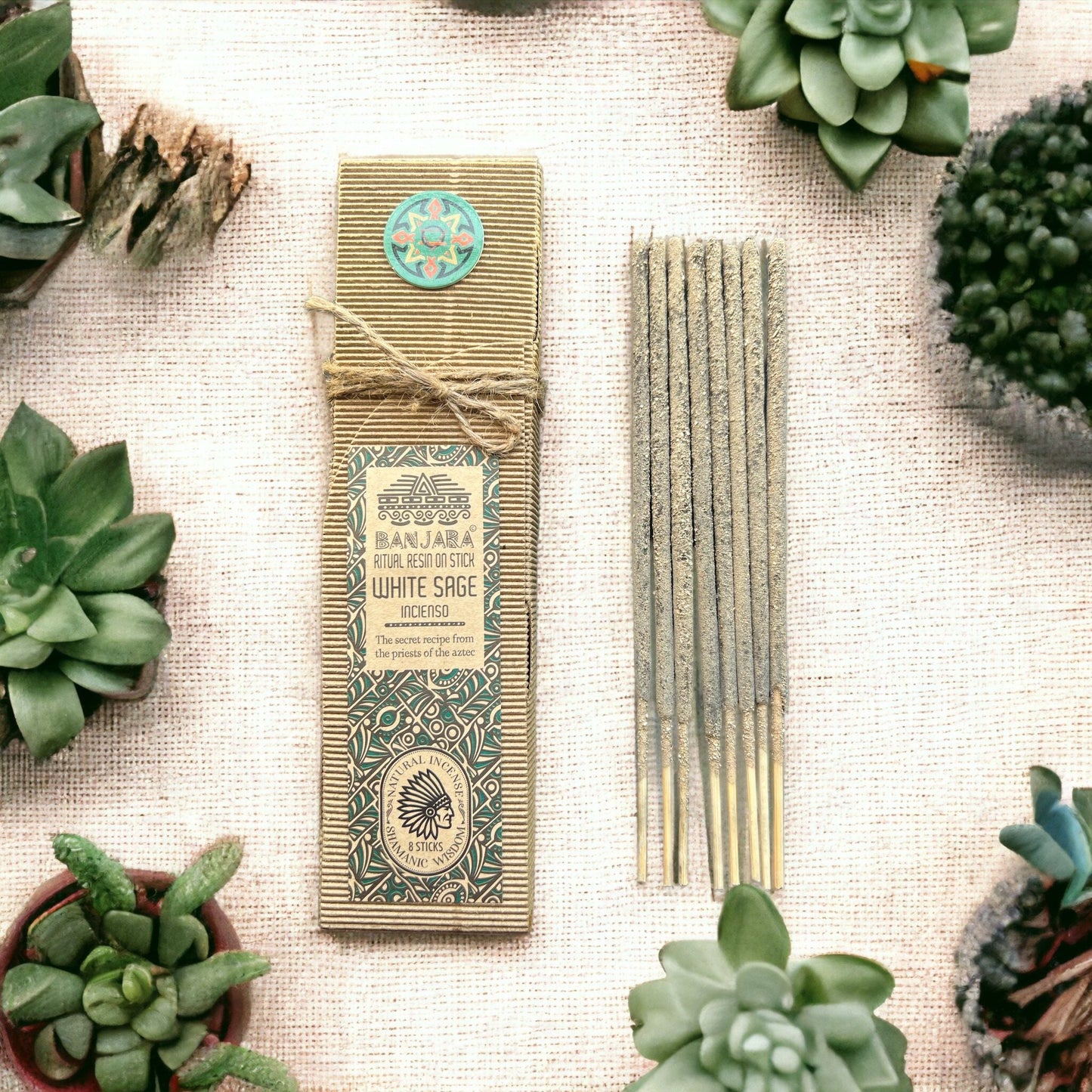 Polished Ritual Resin on Stick - White Sage featuring natural patterning and unique variations - Luna Panther
