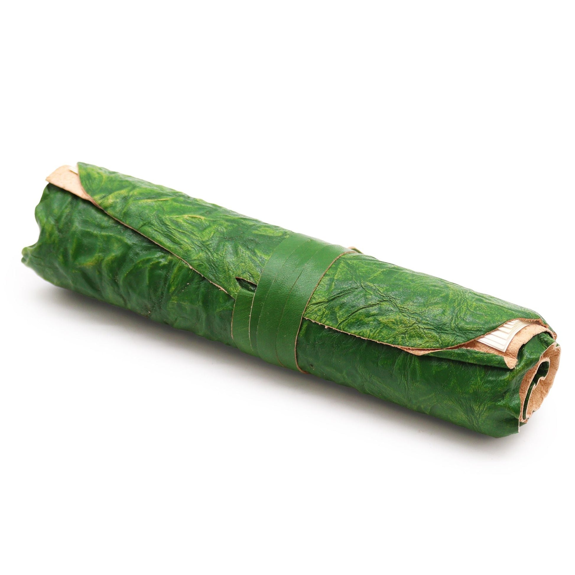 Rolled Leather Travel Notebook - 96 pages - Green 21x15cm - Luna Panther