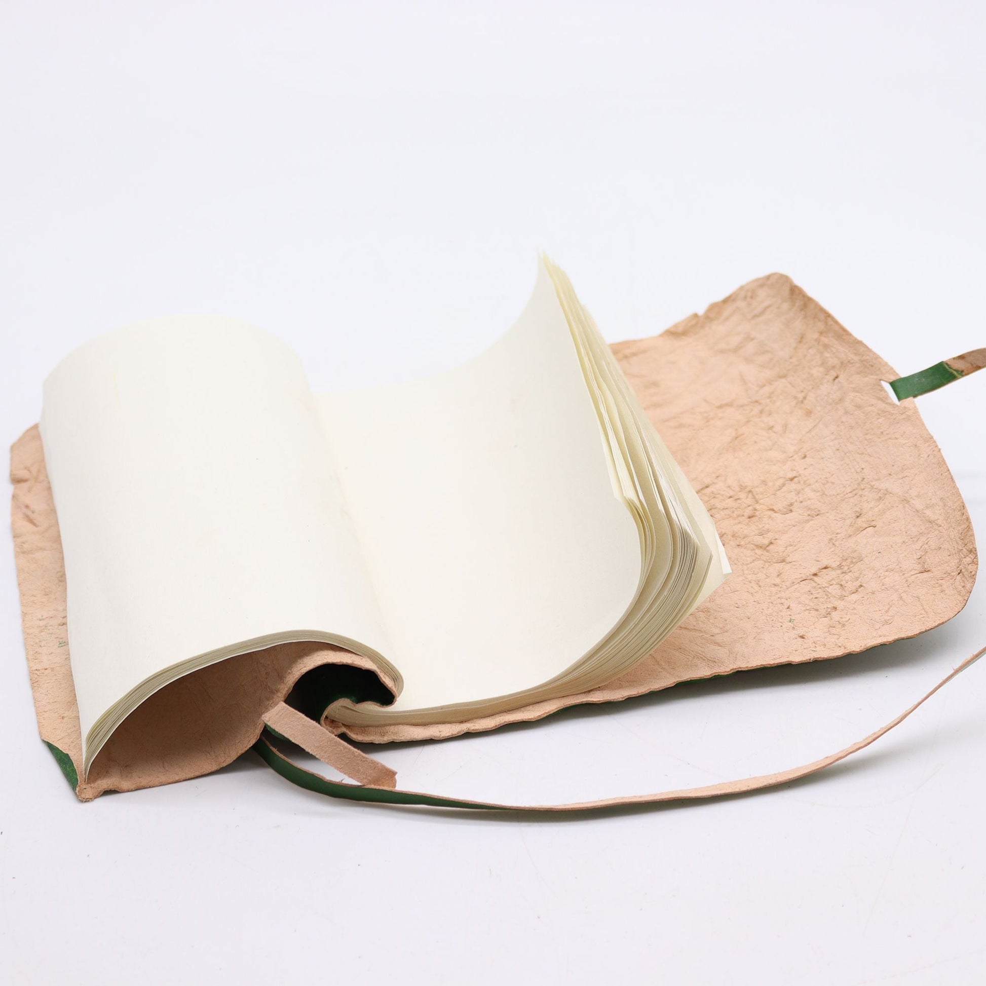 Rolled Leather Travel Notebook - 96 pages - Green 21x15cm - Luna Panther