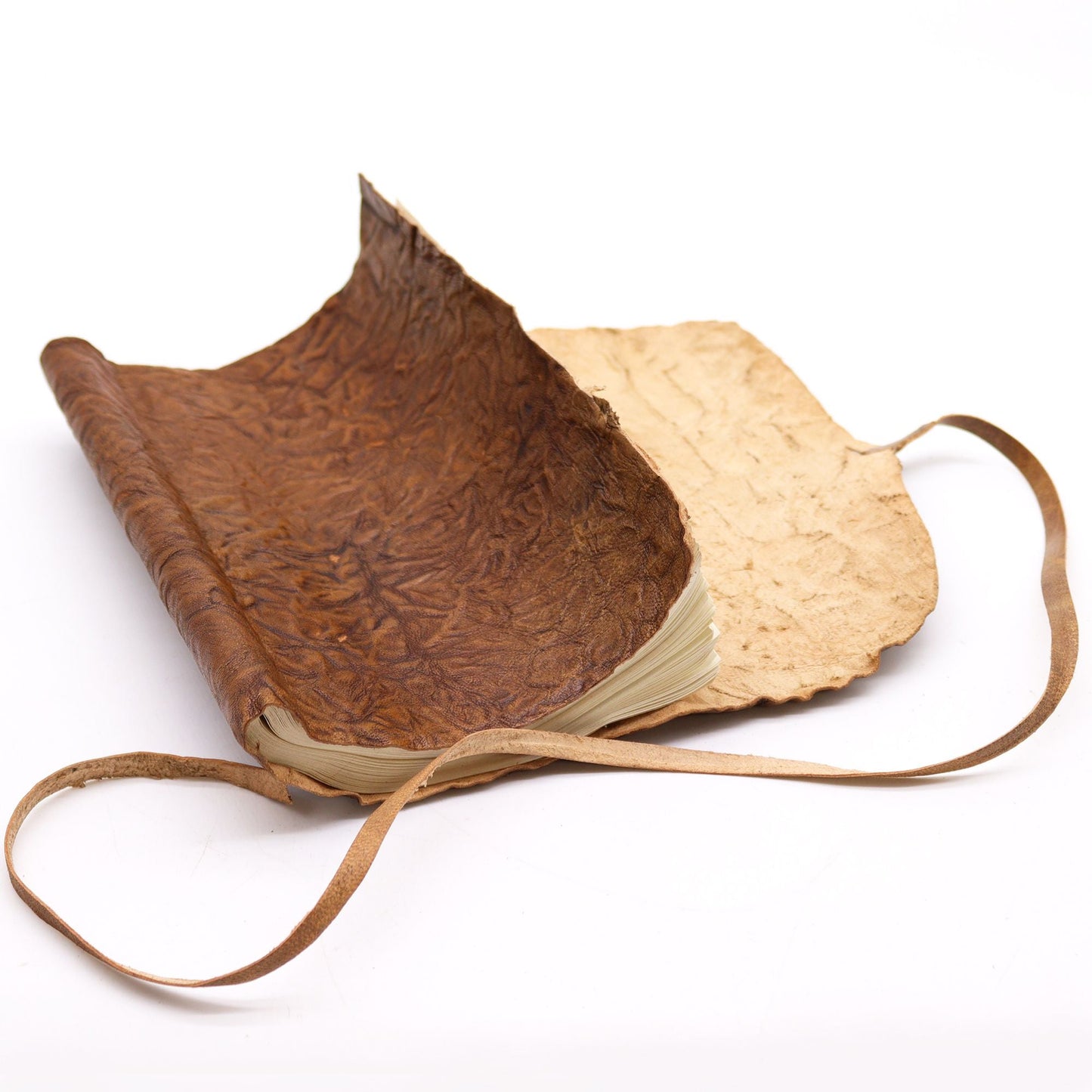 Rolled Leather Travel Notebook - 96 pages - Natural 21x15cm - Luna Panther