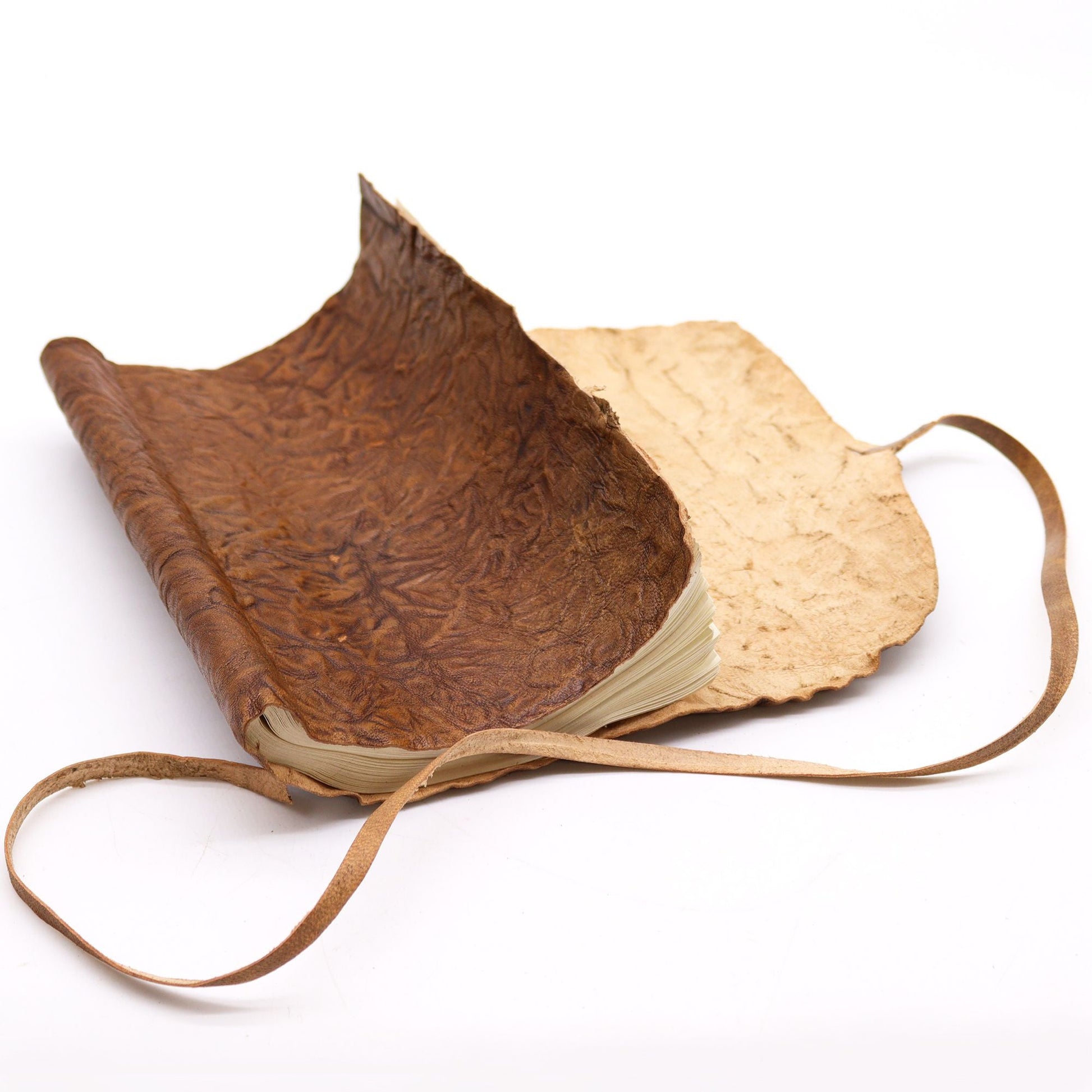 Rolled Leather Travel Notebook - 96 pages - Natural 21x15cm - Luna Panther