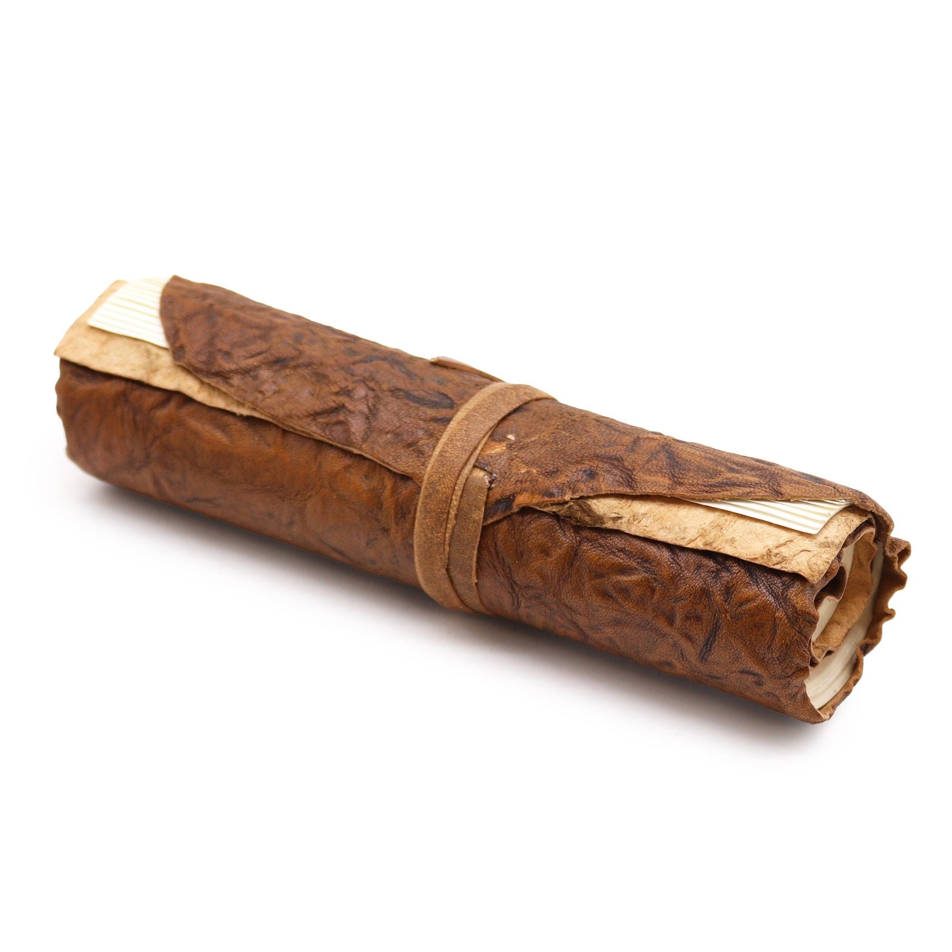 Rolled Leather Travel Notebook - 96 pages - Natural 21x15cm - Luna Panther