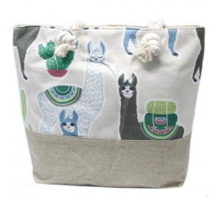 Polished Rope Handle Bag - Llamas featuring natural patterning and unique variations - Luna Panther