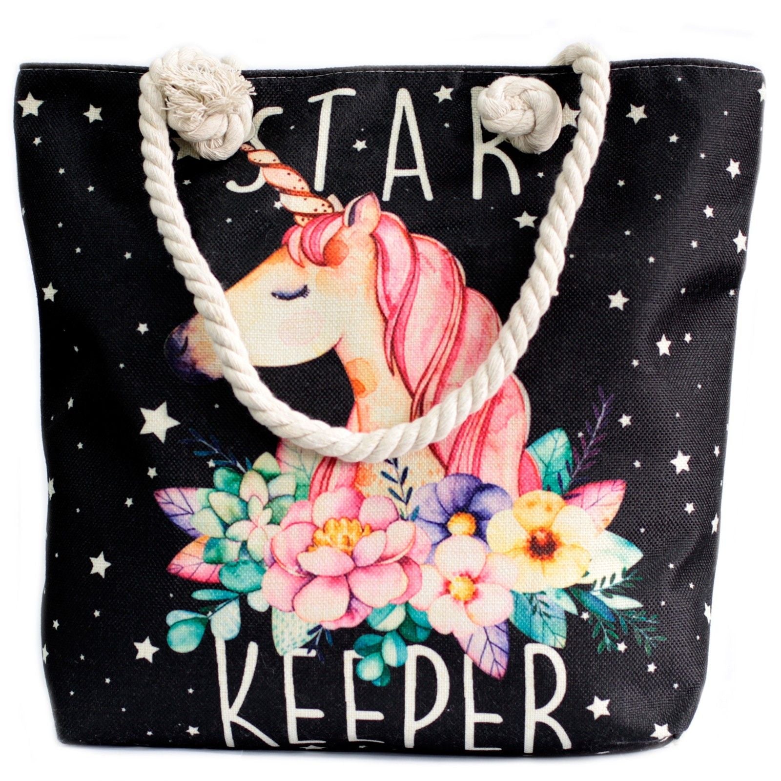 Polished Rope Handle Bag - Star Keeper Unicorn featuring natural patterning and unique variations - Luna Panther