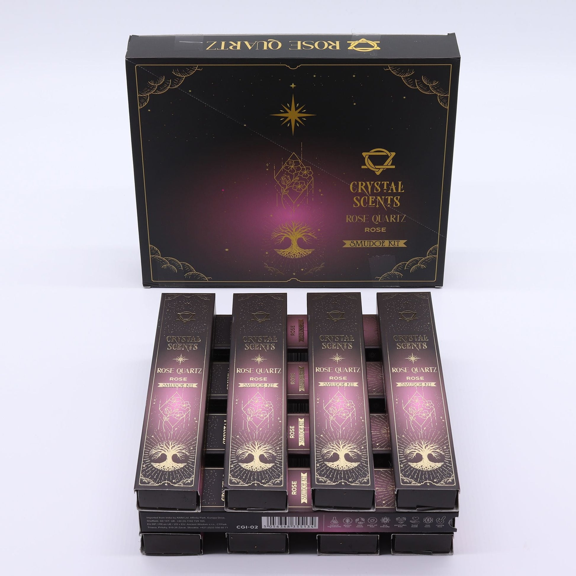 Rose Quartz Crystal Scents Smudge Incense - Rose - Luna Panther