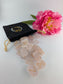 Polished Rose Quartz Rune Set and Bag - Polished Elder Futhark Runes featuring soft pink tone and gentle translucence - Luna Panther