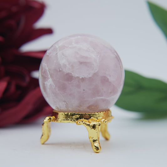 Rose Quartz Sphere — 128g (45mm) - Luna Panther