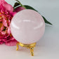 Polished Rose Quartz Sphere 310g featuring soft pink tone and gentle translucence - Luna Panther