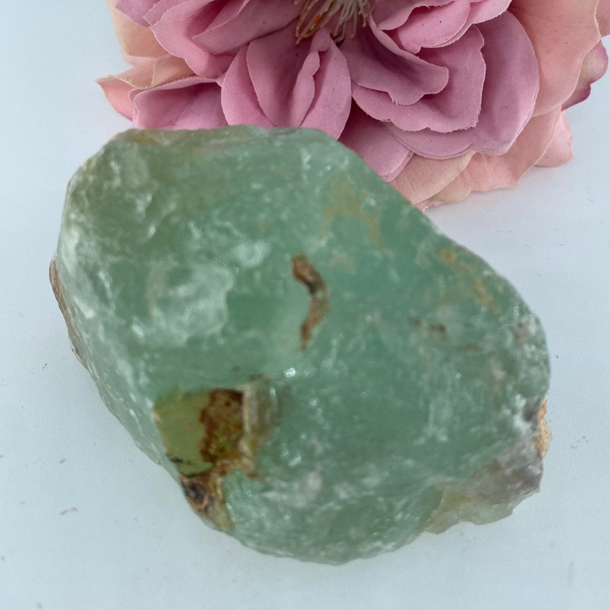 Natural Rough Fluorite 206 Grams featuring banded green‑purple hues and glassy clarity - Luna Panther