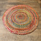 Round Jute and Recycled Cotton Rug - 120 cm - Luna Panther