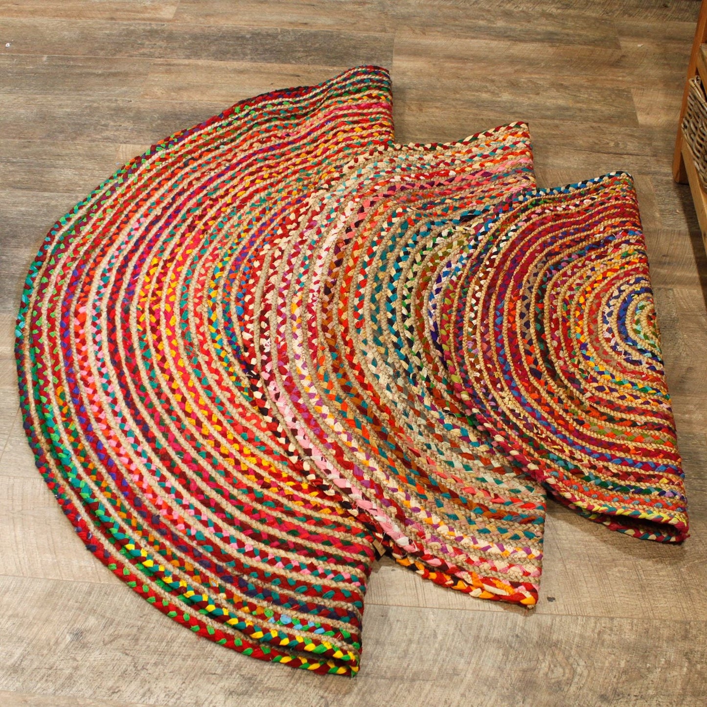 Round Jute and Recycled Cotton Rug - 120 cm - Luna Panther