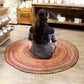 Round Jute and Recycled Cotton Rug - 150 cm - Luna Panther