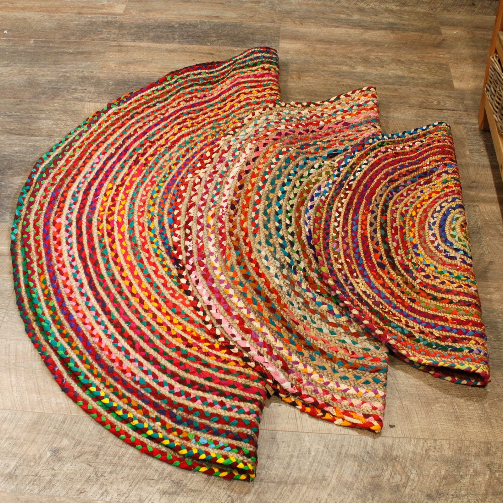 Round Jute and Recycled Cotton Rug - 90 cm - Luna Panther