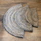 Round Jute and Recycled Denim Rug - 120 cm - Luna Panther