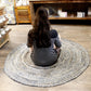 Round Jute and Recycled Denim Rug - 150 cm - Luna Panther