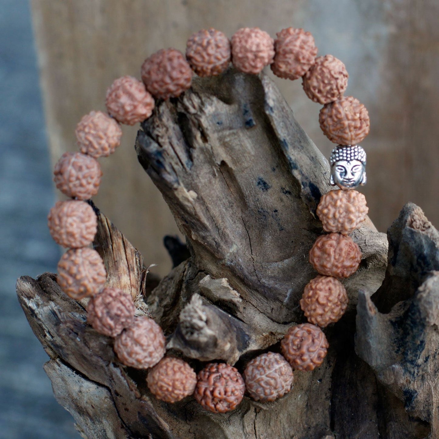 Rudraksha Buddha Bangle Mala - Brown - Luna Panther