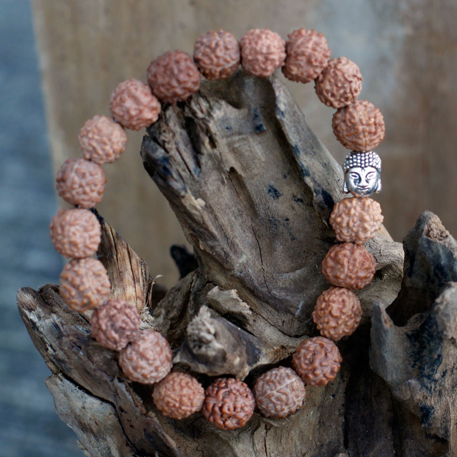 Rudraksha Buddha Bangle Mala - Brown - Luna Panther