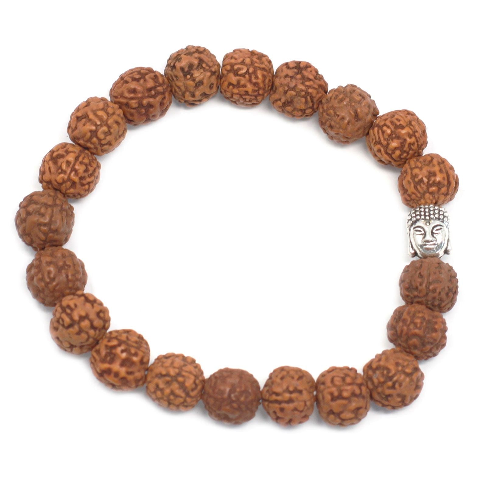 Rudraksha Buddha Bangle Mala - Brown - Luna Panther