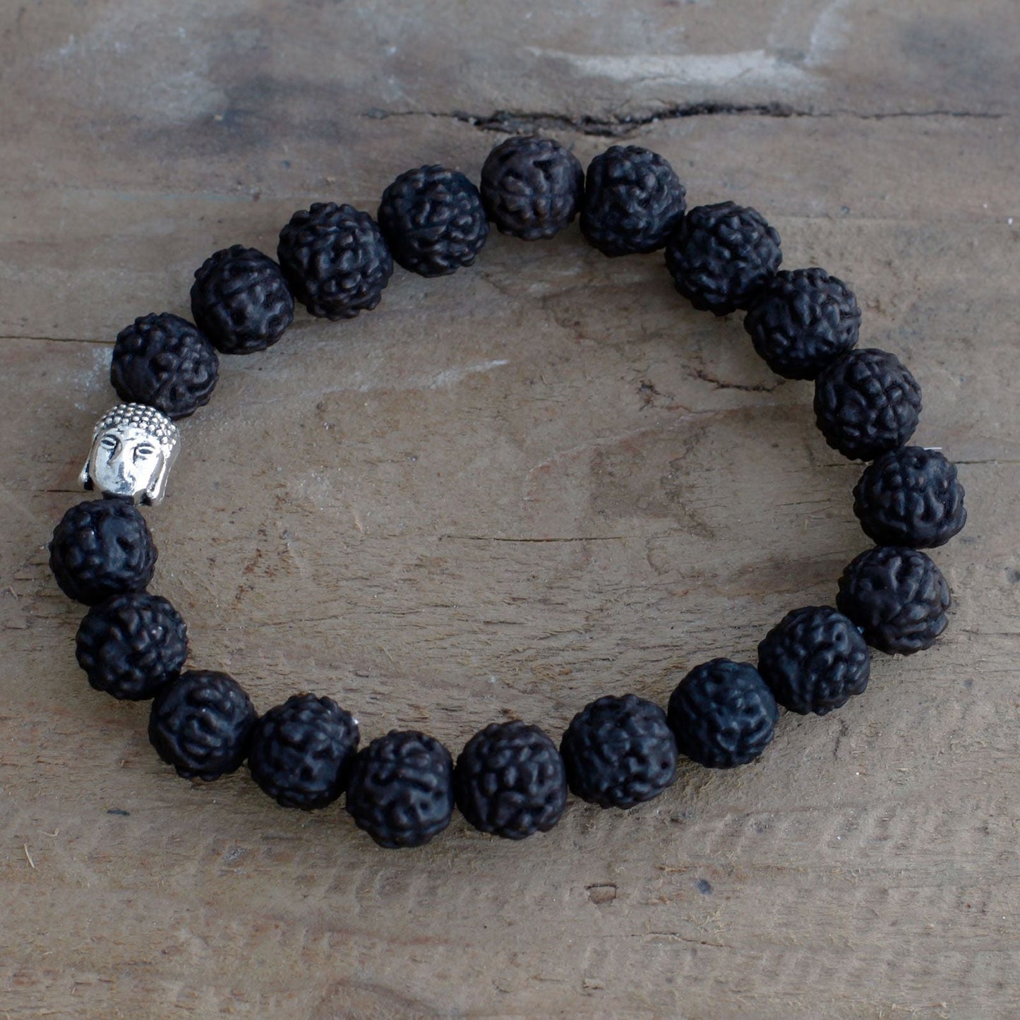 Rudraksha Buddha Bangle Mala - Dark - Luna Panther