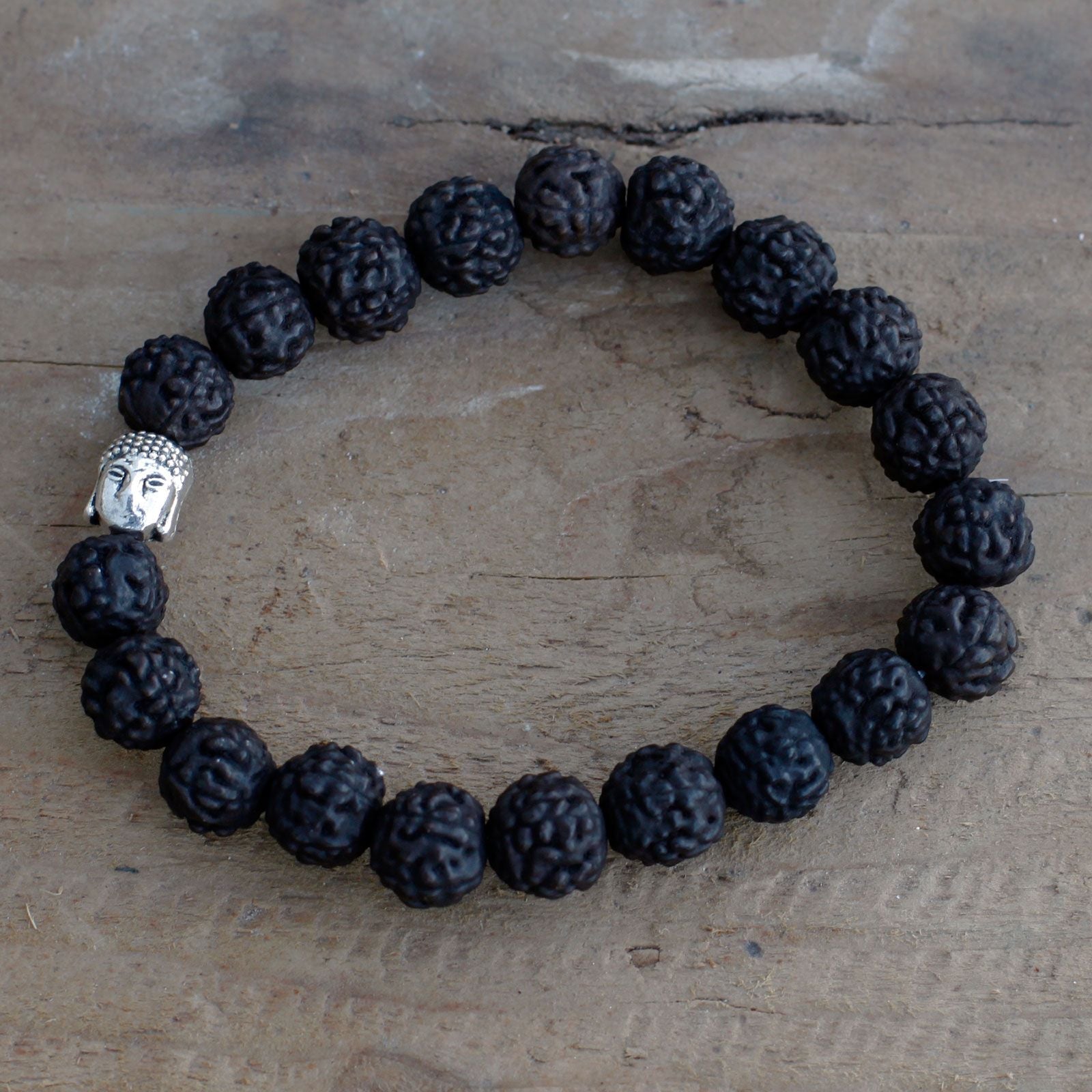 Rudraksha Buddha Bangle Mala - Dark - Luna Panther