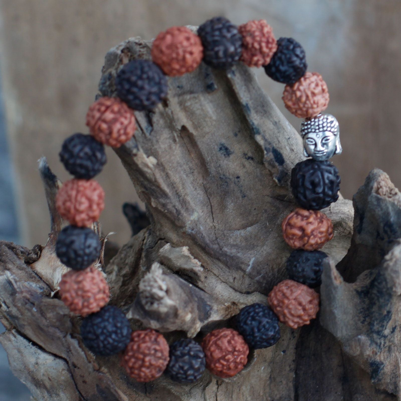 Rudraksha Buddha Bangle Mala - Mix - Luna Panther
