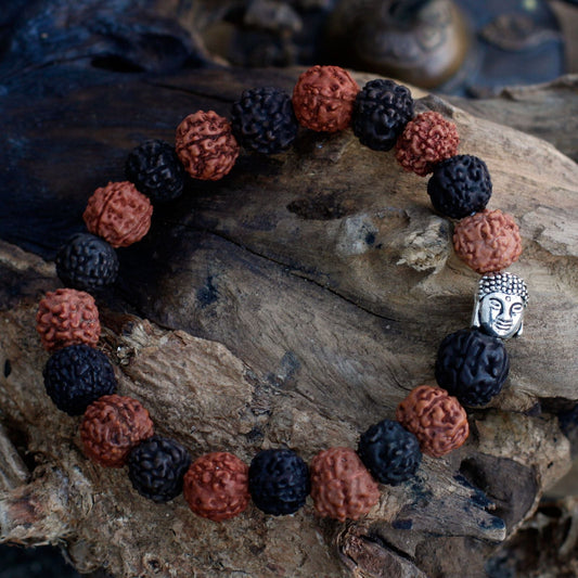 Rudraksha Buddha Bangle Mala - Mix - Luna Panther alternate view
