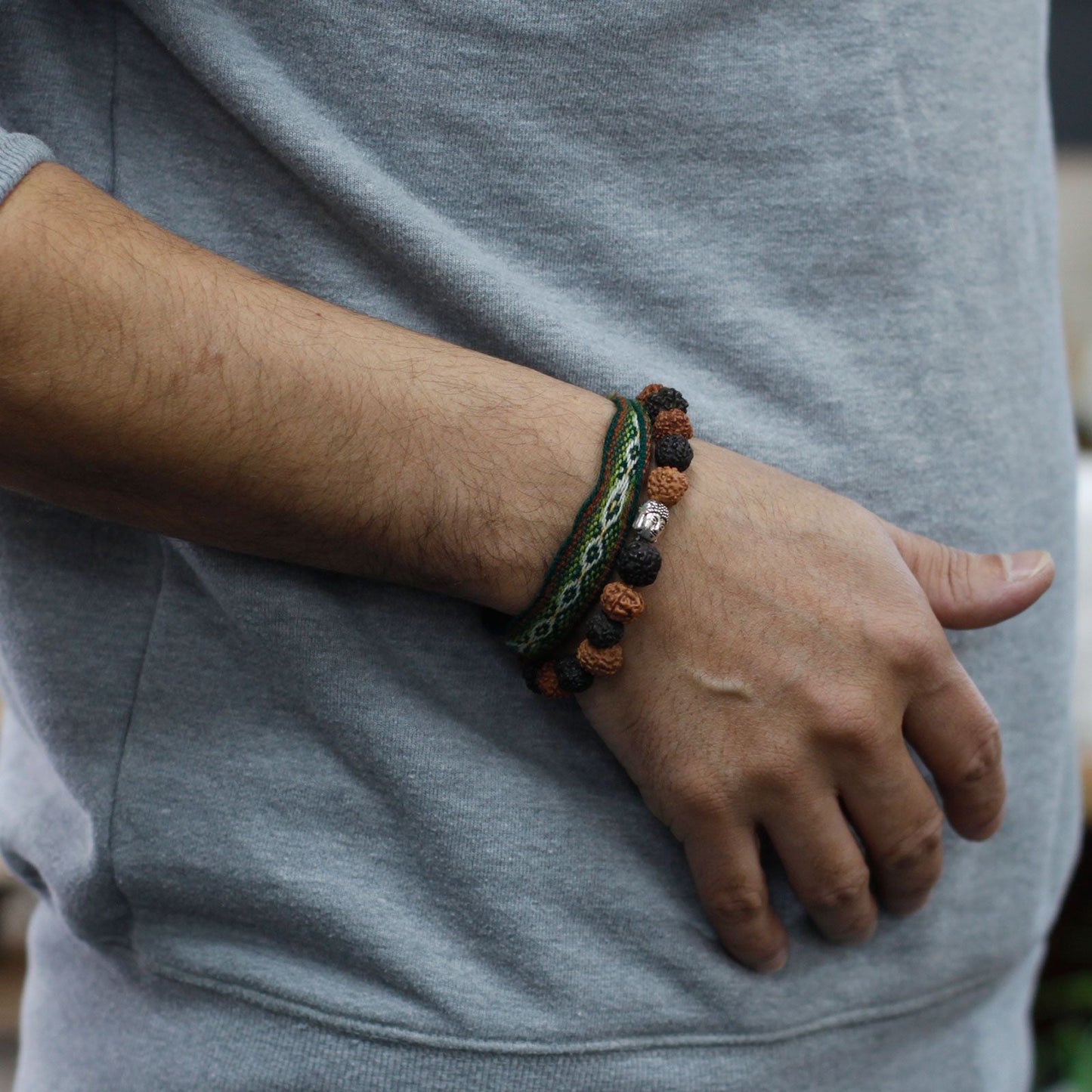 Rudraksha Buddha Bangle Mala - Mix - Luna Panther