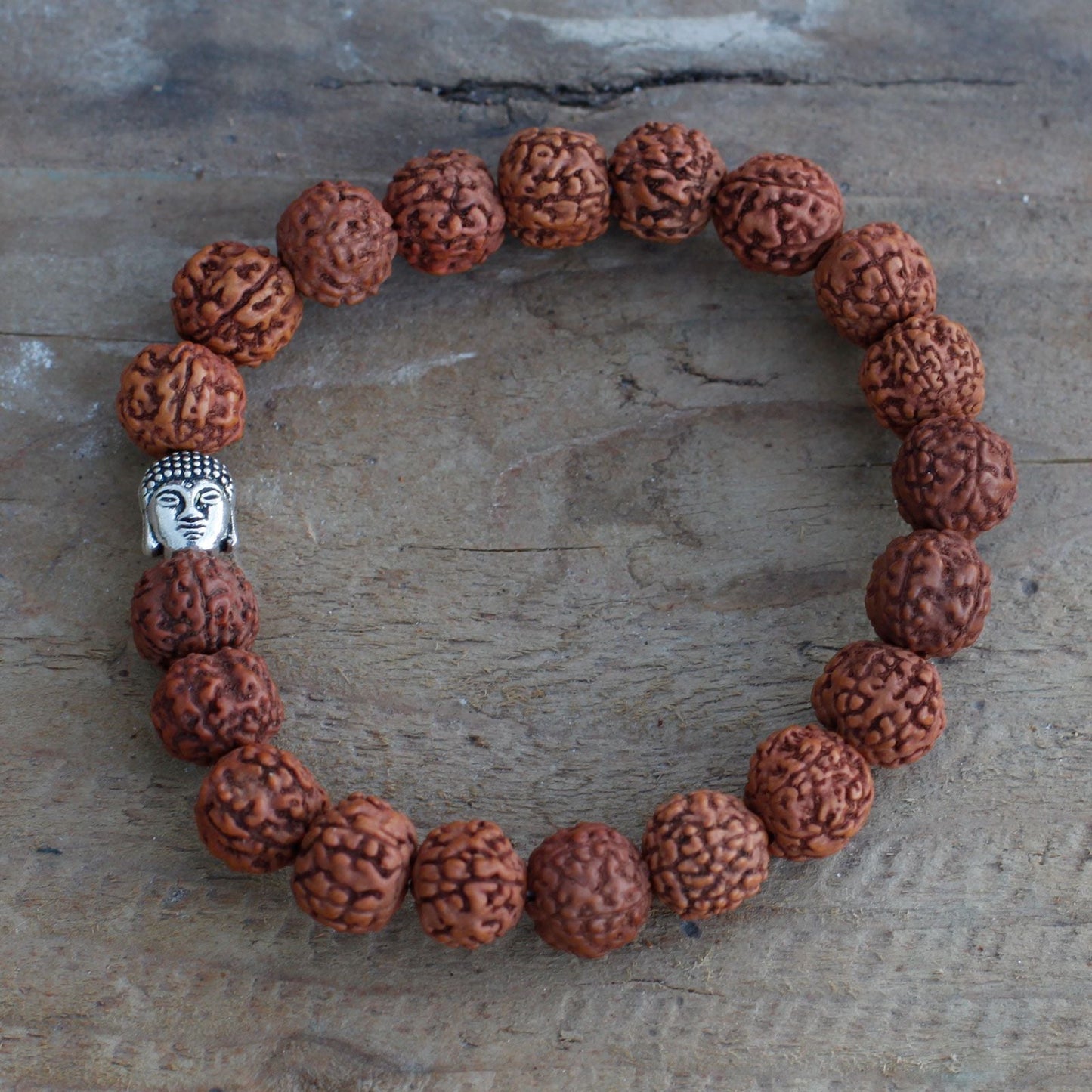 Rudraksha Buddha Bangle Mala - Natural - Luna Panther