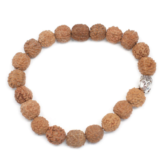 Rudraksha Buddha Bangle Mala - Natural - Luna Panther