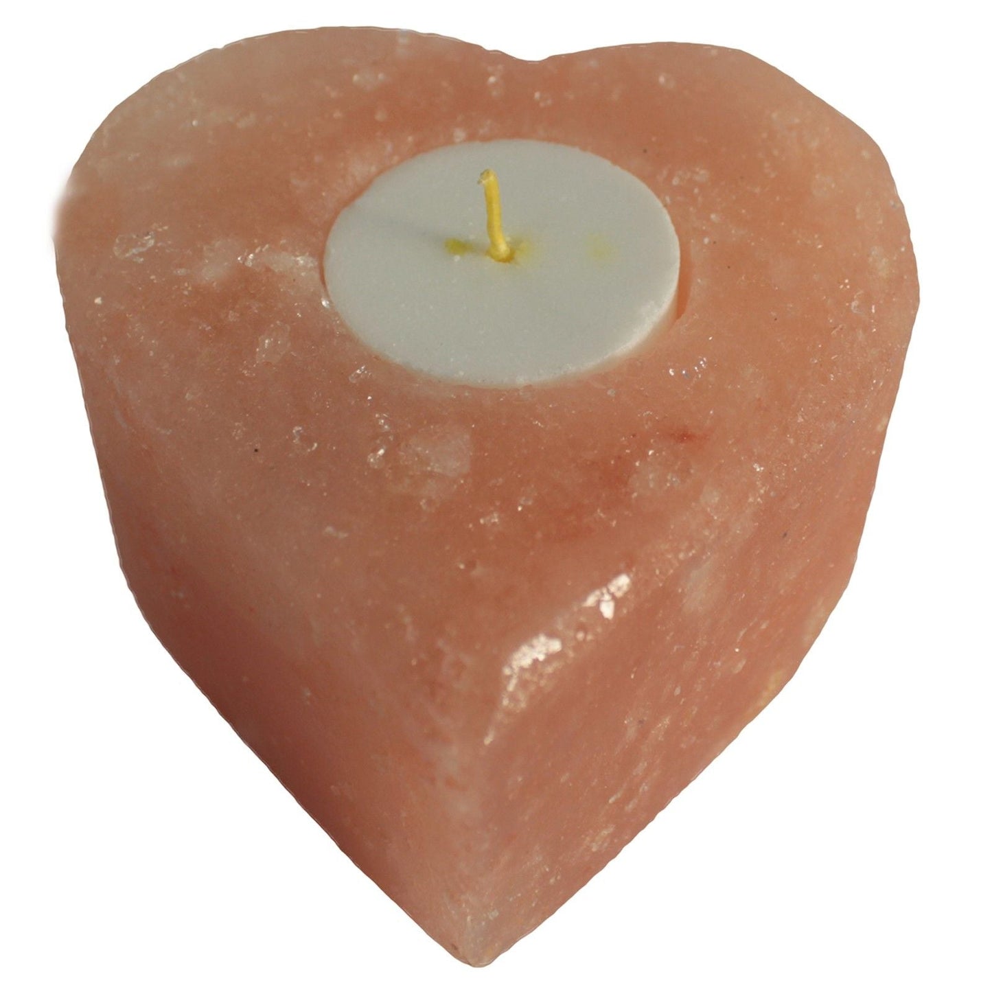 Polished Salt Candle Holder - Med Heart featuring natural patterning and unique variations - Luna Panther