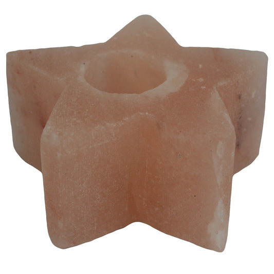 Polished Salt Candle Holder - Star featuring natural patterning and unique variations - Luna Panther