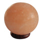 Polished Salt Lamp Ball Big Wooden Base 1 featuring natural patterning and unique variations - Luna Panther