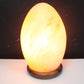 Polished Salt Lamp Egg Wooden Base featuring natural patterning and unique variations - Luna Panther