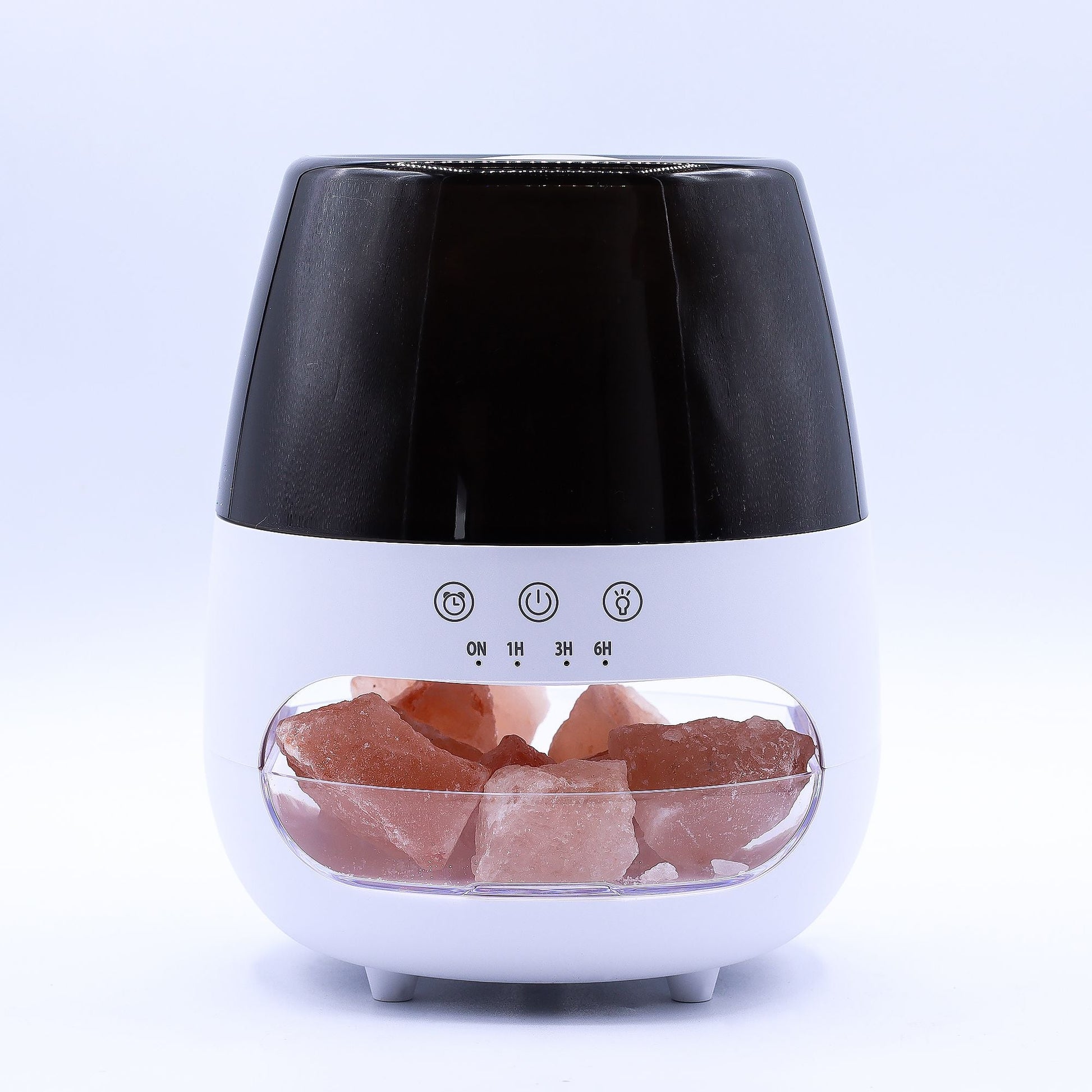 Salt Stone Flame Effect Aroma Diffuser - White USB - Colour Change and Timer - Luna Panther