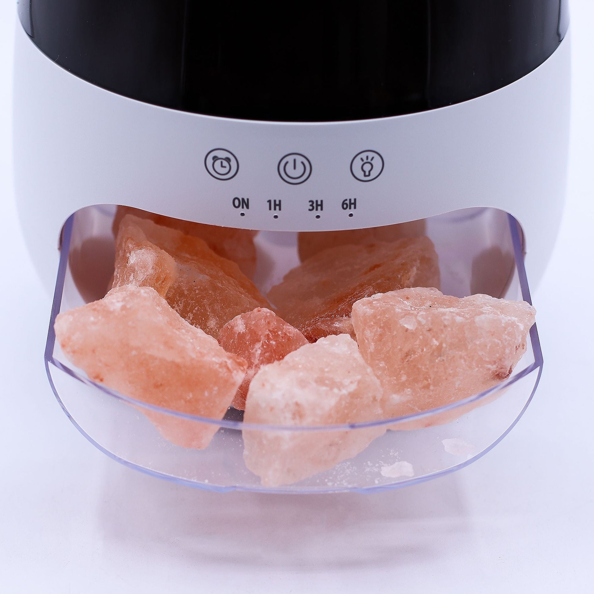 Salt Stone Flame Effect Aroma Diffuser - White USB - Colour Change and Timer - Luna Panther