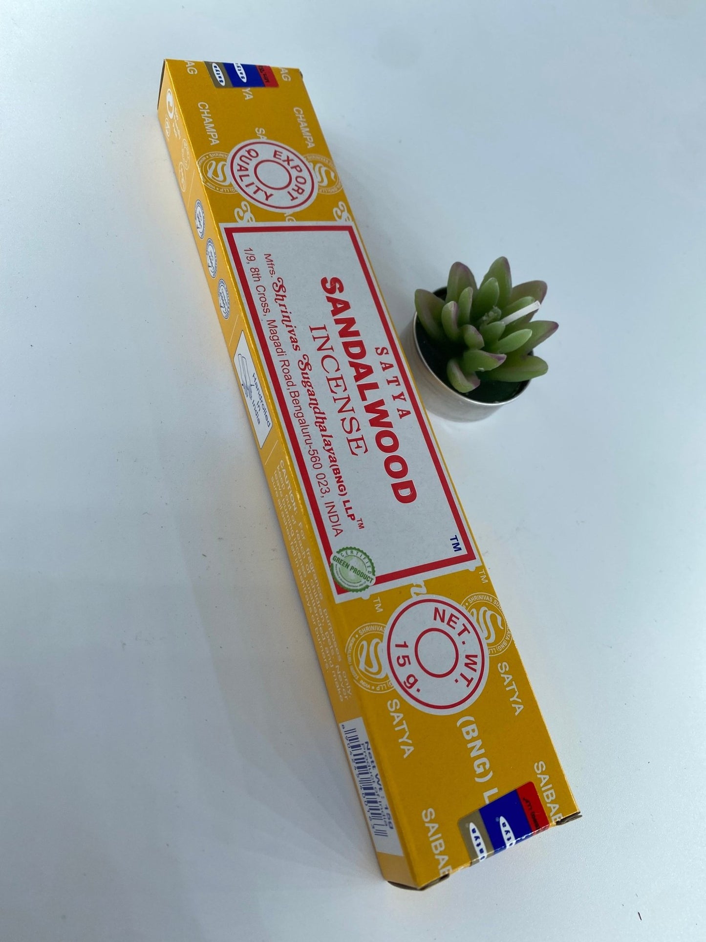 Polished Sandalwood Incense - Satya featuring natural patterning and unique variations - Luna Panther