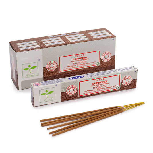 Polished Satya Incense 15gm - Euphoria (White Sage & Cinnamon) featuring natural patterning and unique variations - Luna Panther