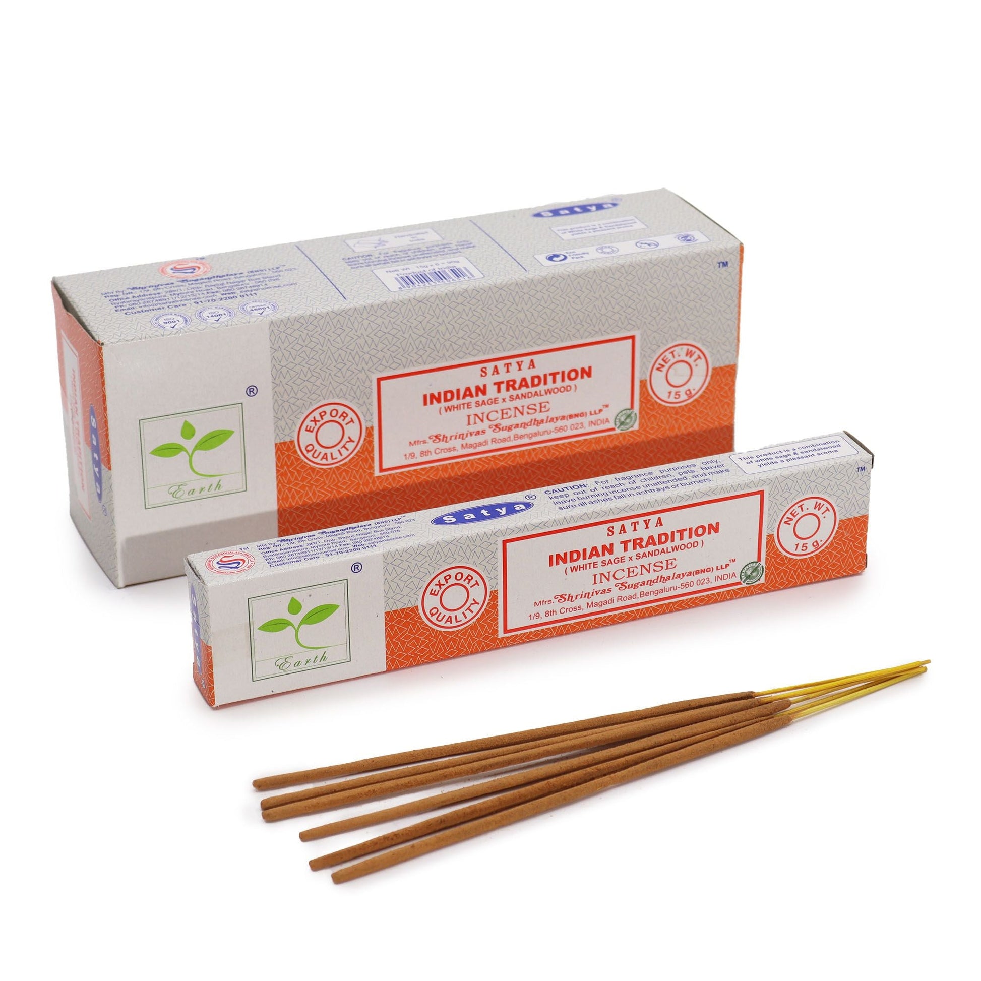 Polished Satya Incense 15gm - Indian Tradition (White Sage & Sandalwood) featuring natural patterning and unique variations - Luna Panther