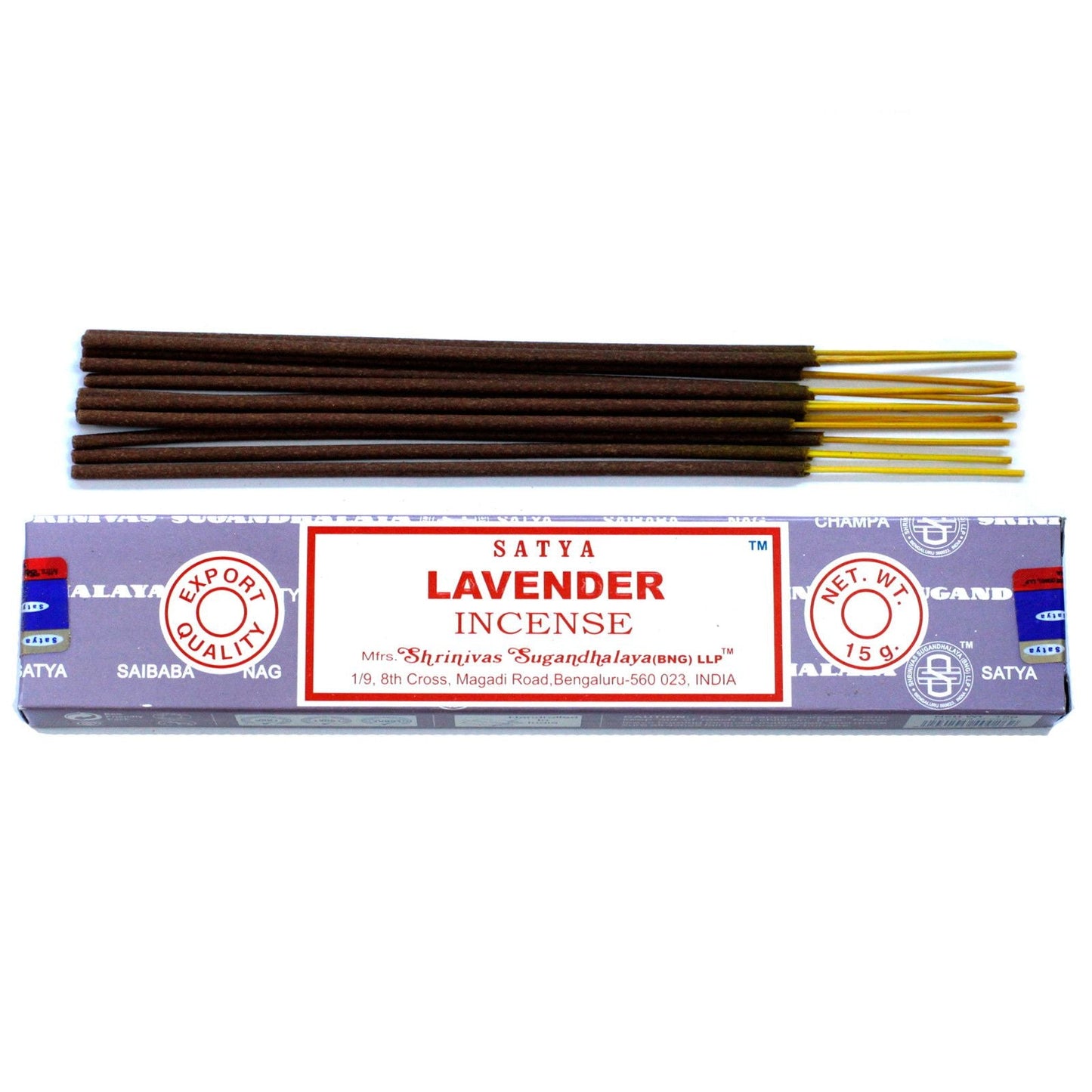 Polished Satya Incense 15gm - Lavender featuring natural patterning and unique variations - Luna Panther