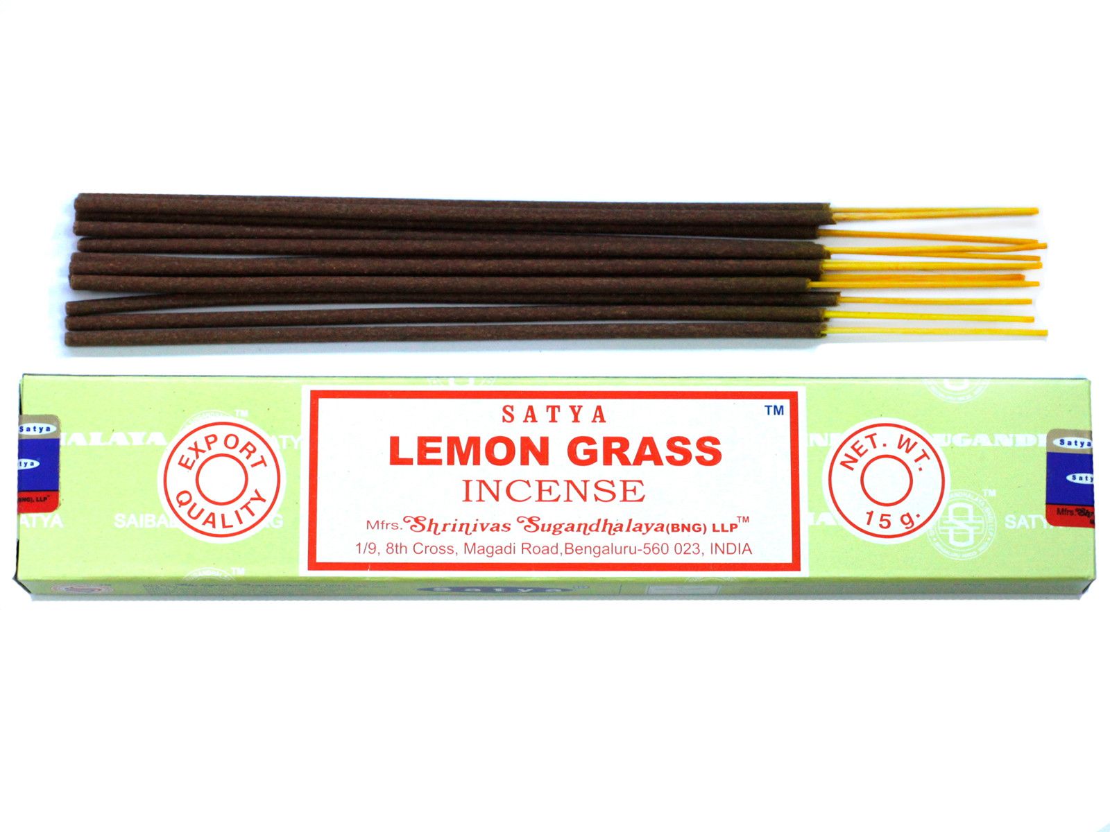 Polished Satya Incense 15gm - Lemongrass featuring natural patterning and unique variations - Luna Panther