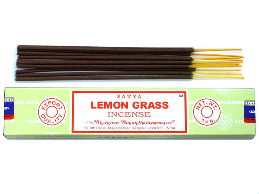 Polished Satya Incense 15gm - Lemongrass featuring natural patterning and unique variations - Luna Panther
