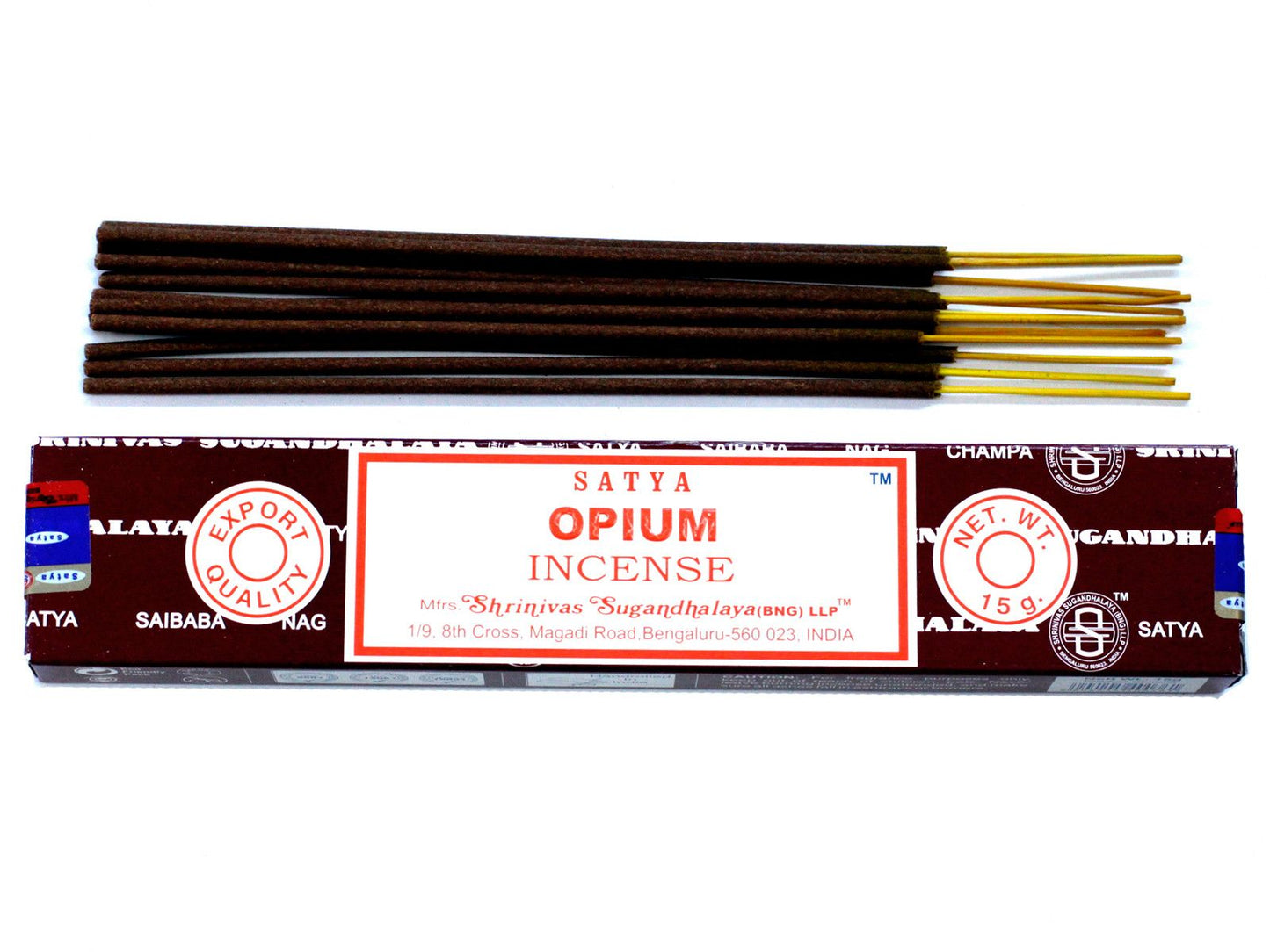 Polished Satya Incense 15gm - Opium featuring natural patterning and unique variations - Luna Panther