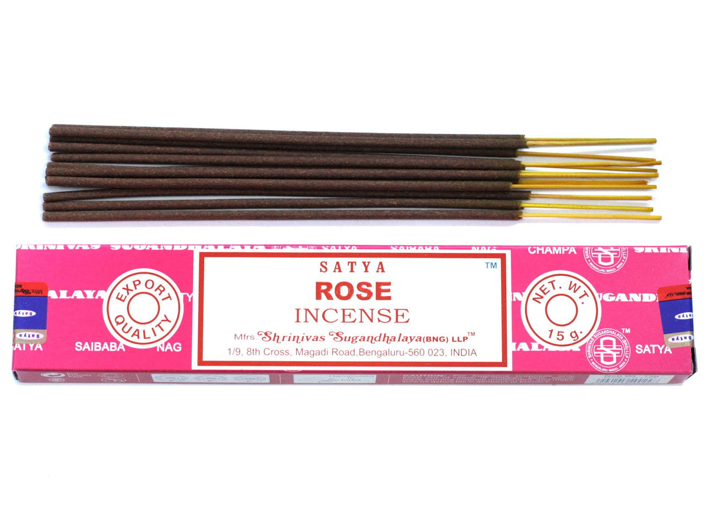 Polished Satya Incense 15gm - Rose featuring natural patterning and unique variations - Luna Panther