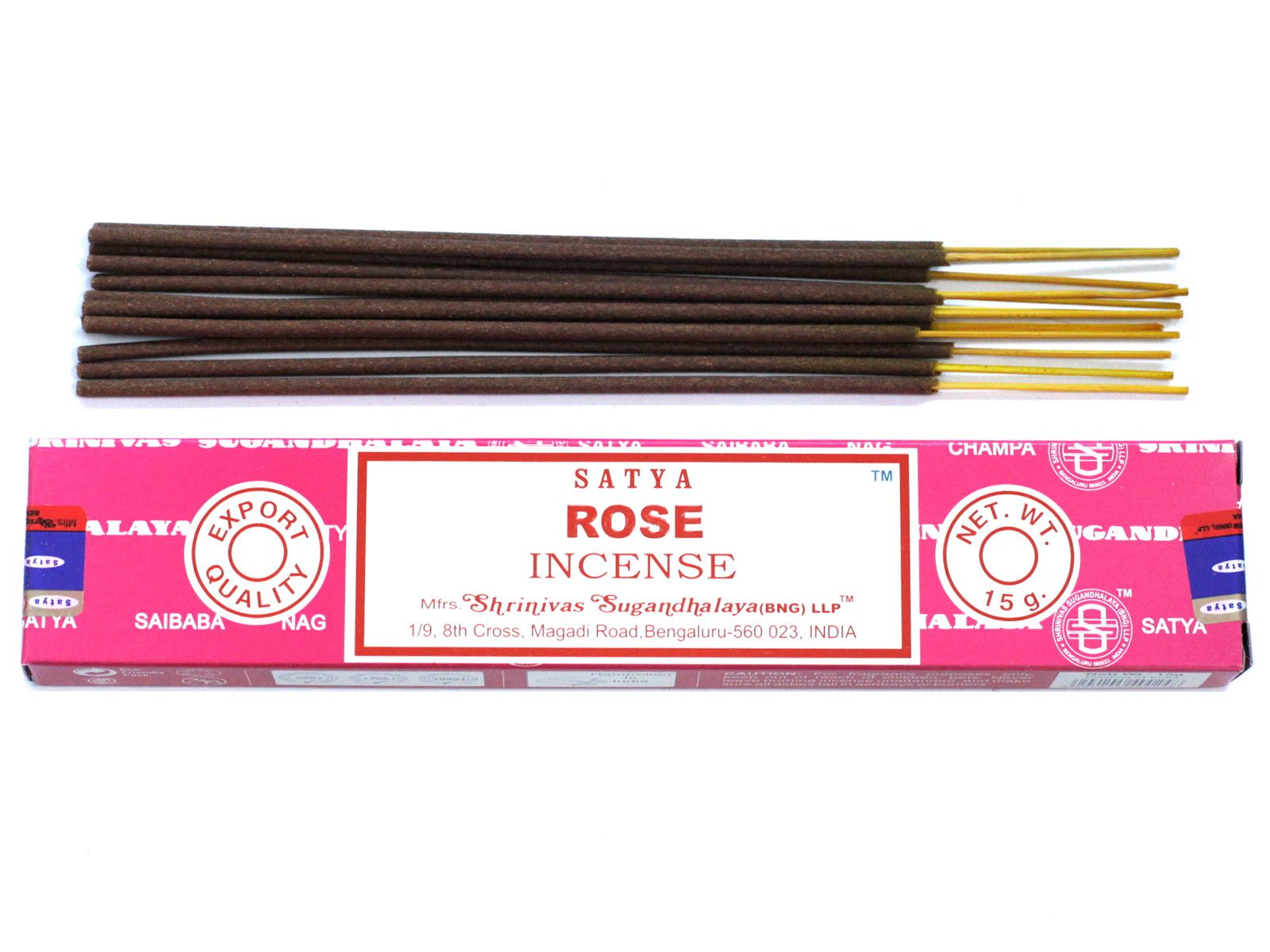 Polished Satya Incense 15gm - Rose featuring natural patterning and unique variations - Luna Panther