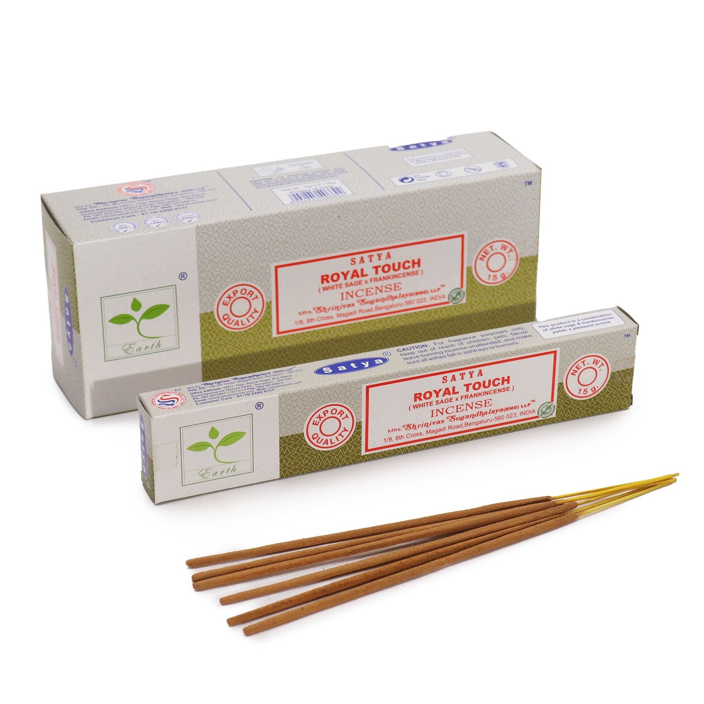 Polished Satya Incense 15gm - Royal Touch (White Sage & Frankincense) featuring natural patterning and unique variations - Luna Panther