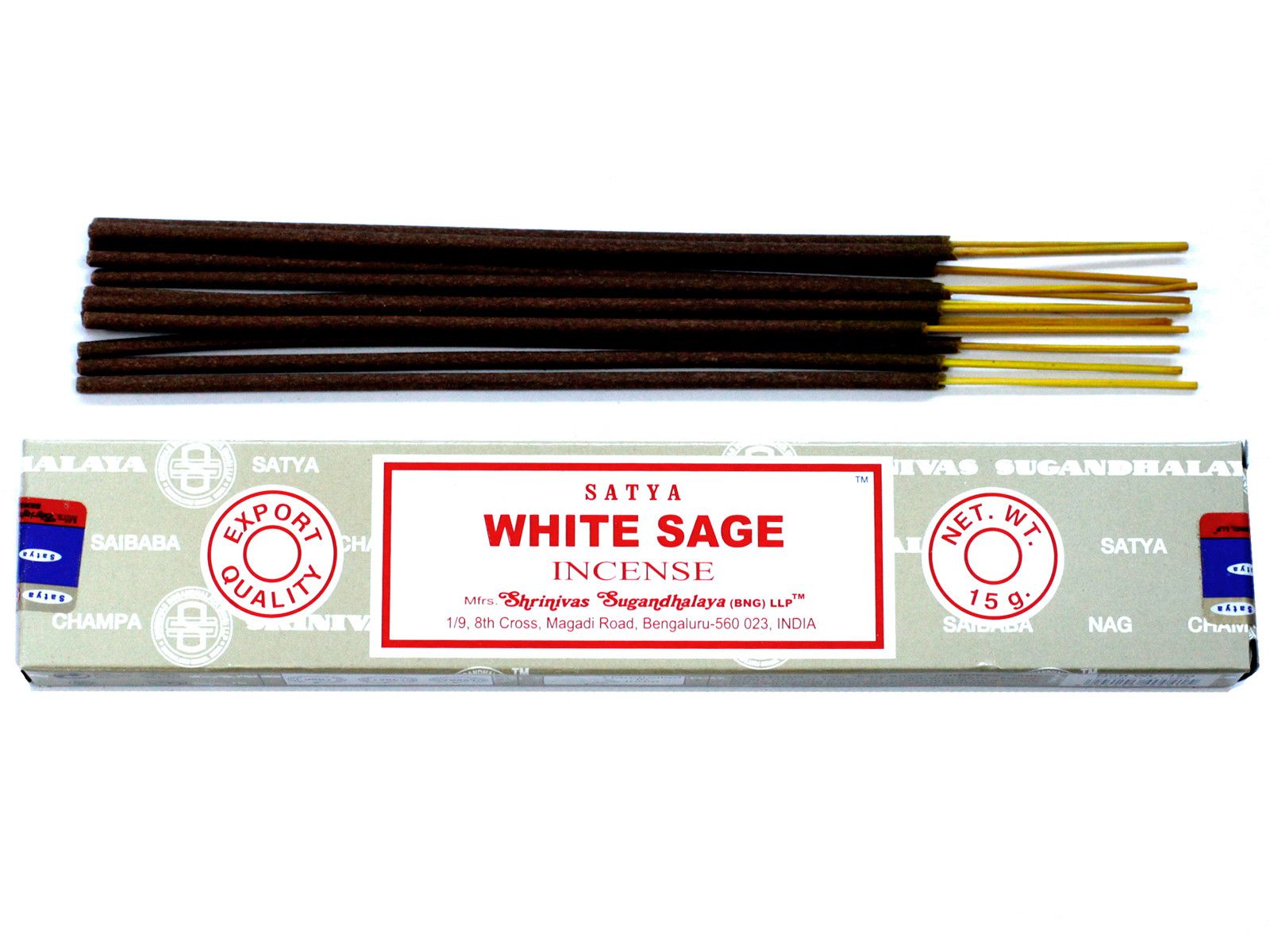 Polished Satya Incense 15gm - White Sage featuring natural patterning and unique variations - Luna Panther